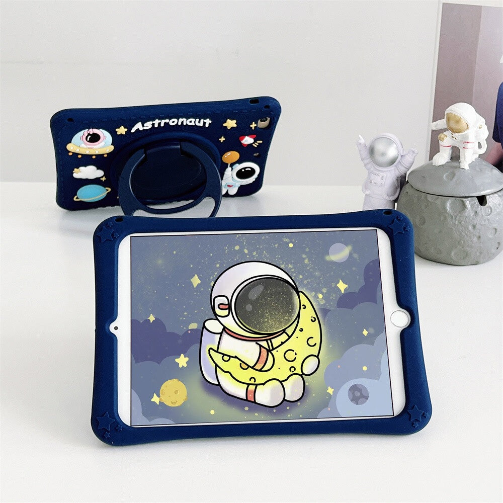 Cat Or Astronaut Shockproof Kids Case For Ipad 5/6 - 9.7 Cat Or Astronaut Shockproof Kids Case For Ipad 5/6 - 9.7